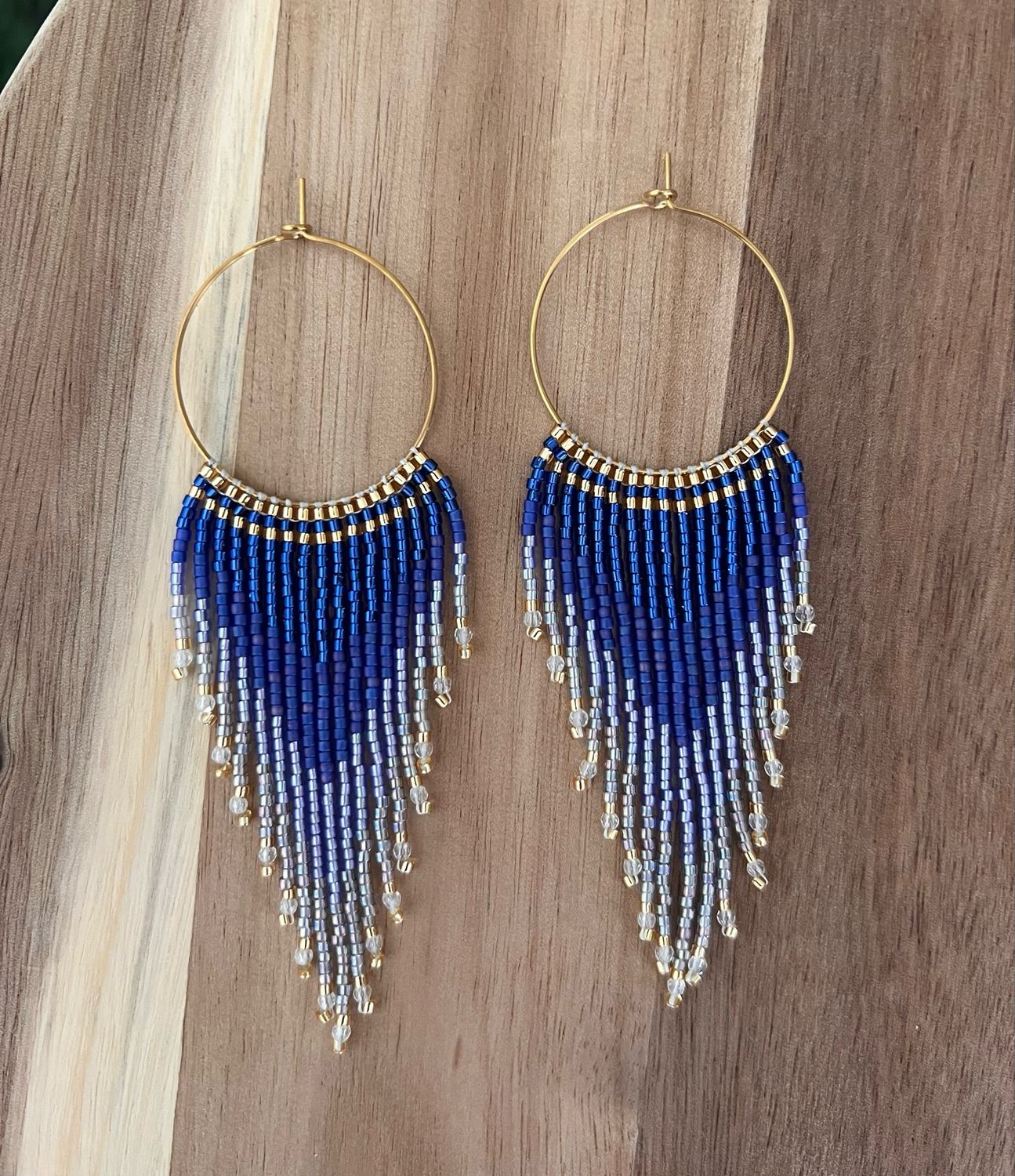 Boucle d’oreille bleu