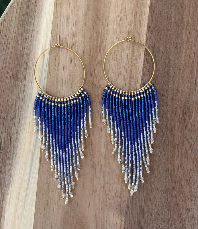Boucle d’oreille bleu