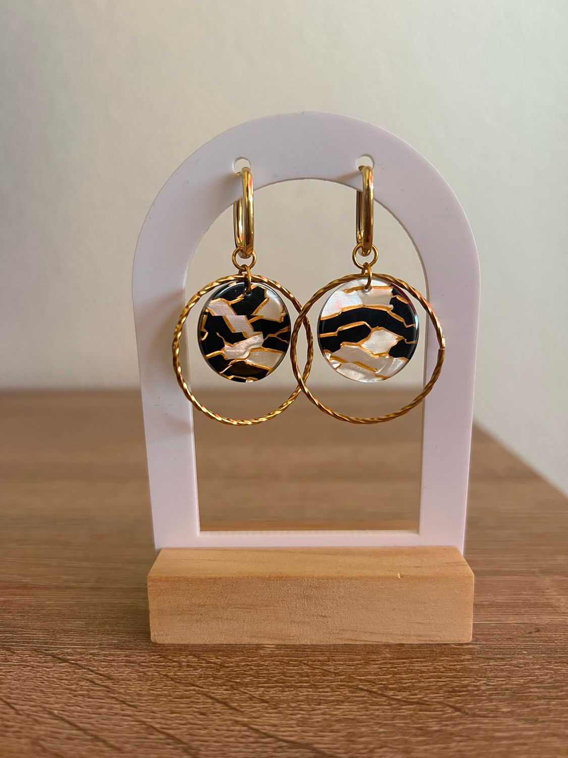Boucle d’oreille marbré