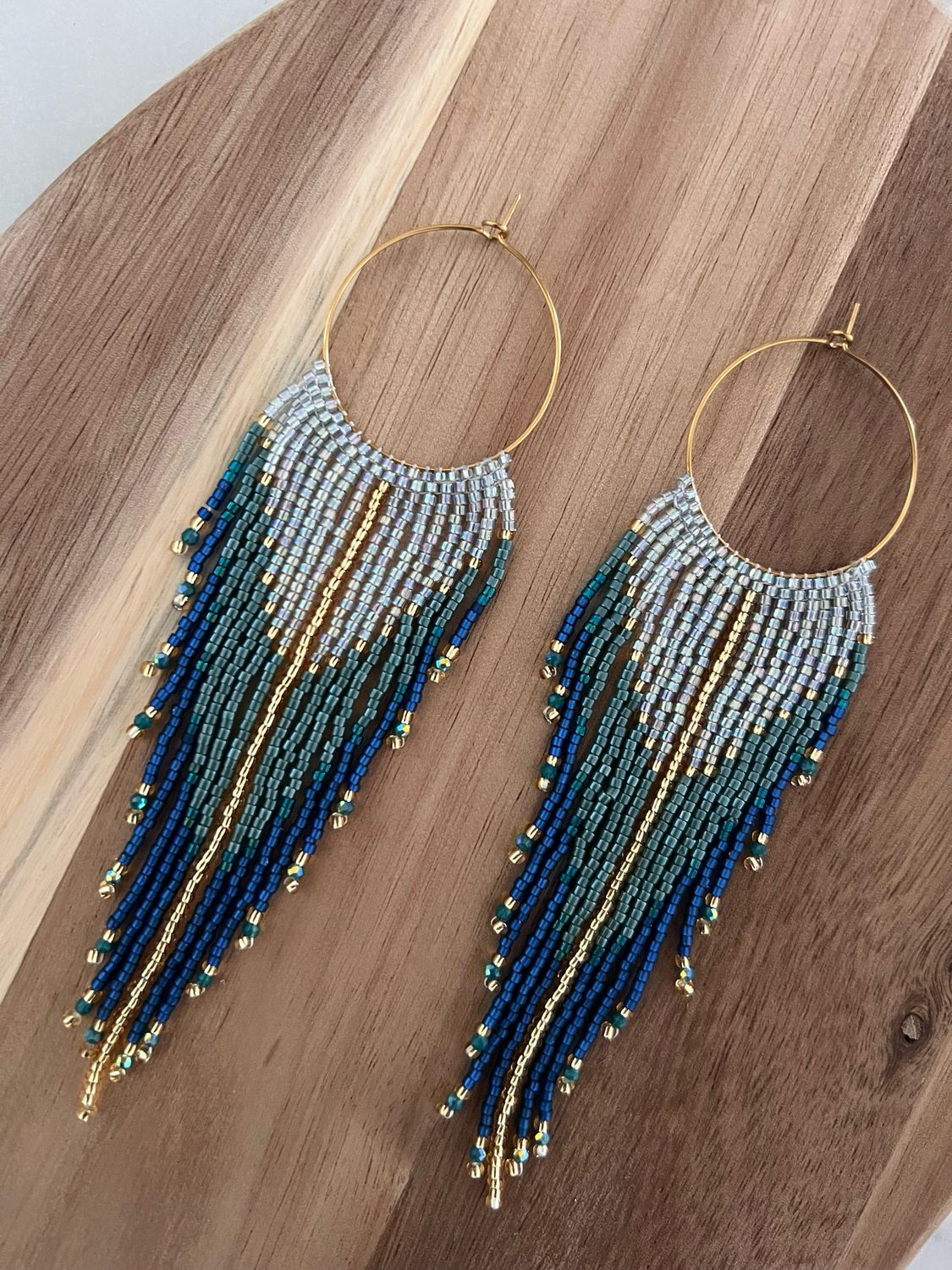 Boucle d’oreille bleu