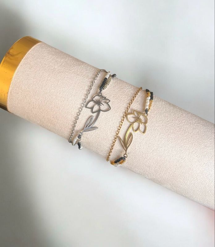 Bracelet Fleur or ou argent