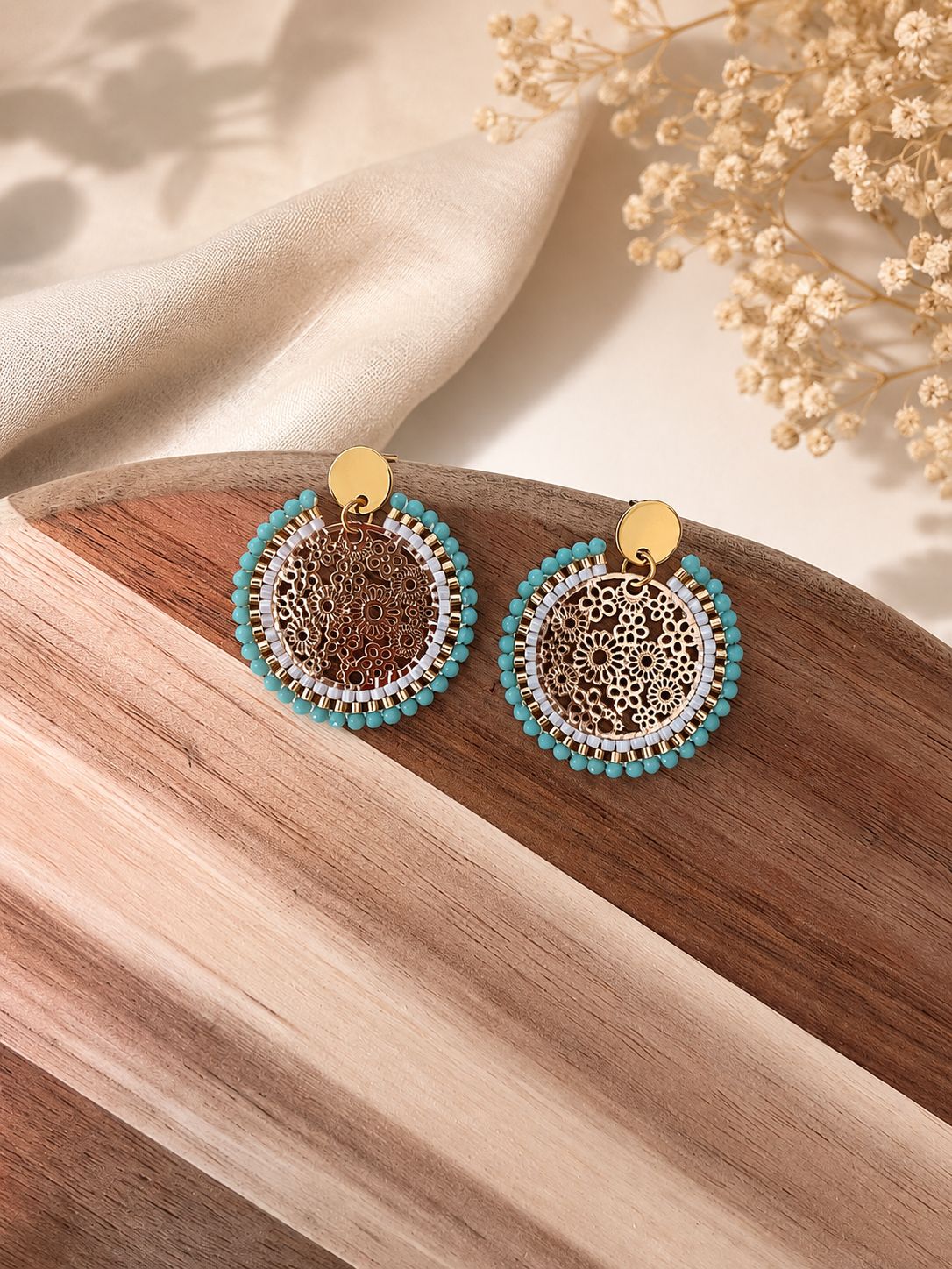 Boucle d’oreille Bleu turquoise