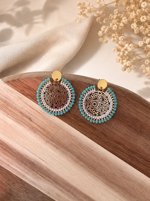 Boucle d’oreille Bleu turquoise