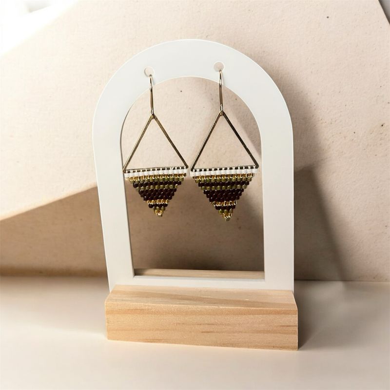 Boucle d’oreille Brune &amp; Verte