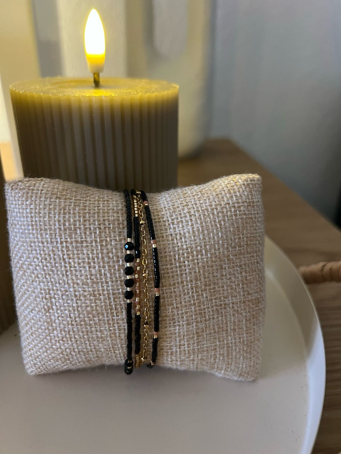 Bracelet noir et camel