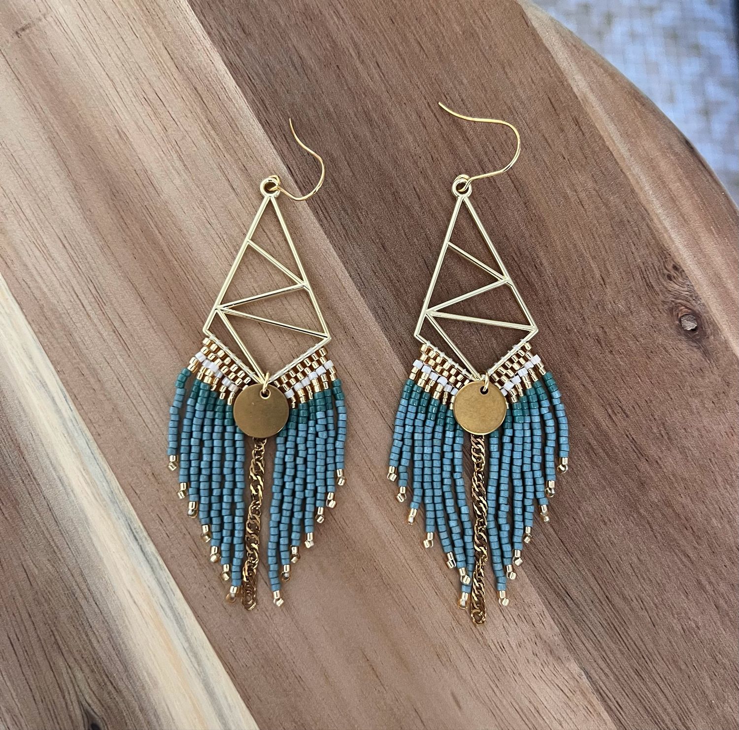 Boucle d’oreille Bleu canard