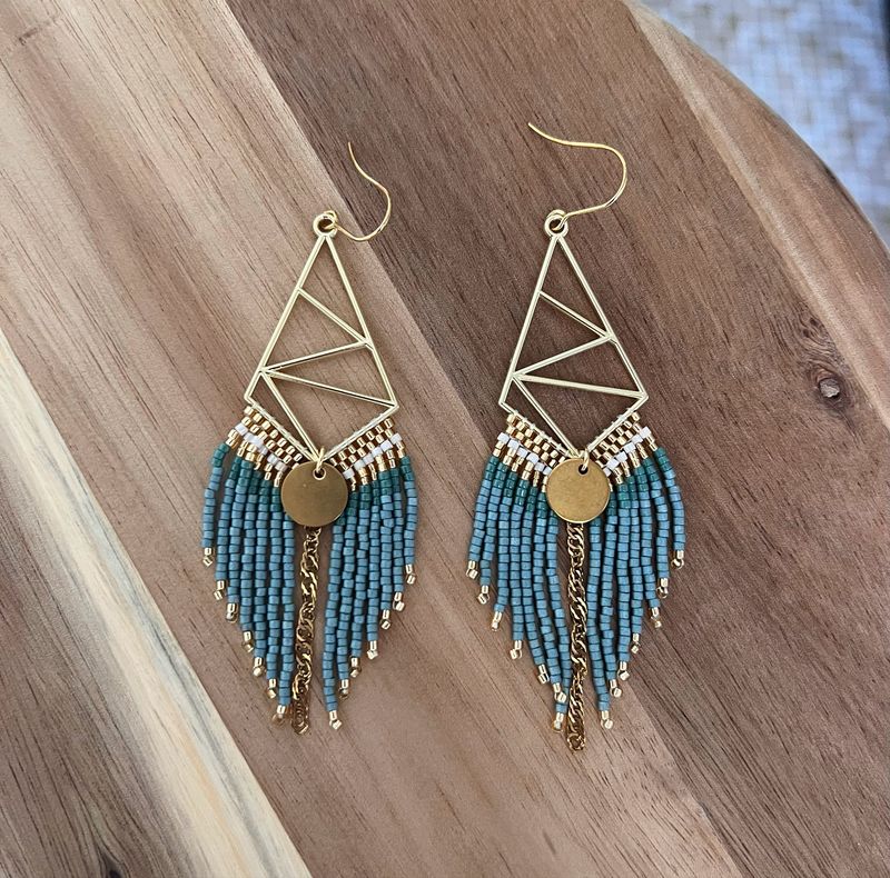 Boucle d’oreille Bleu canard