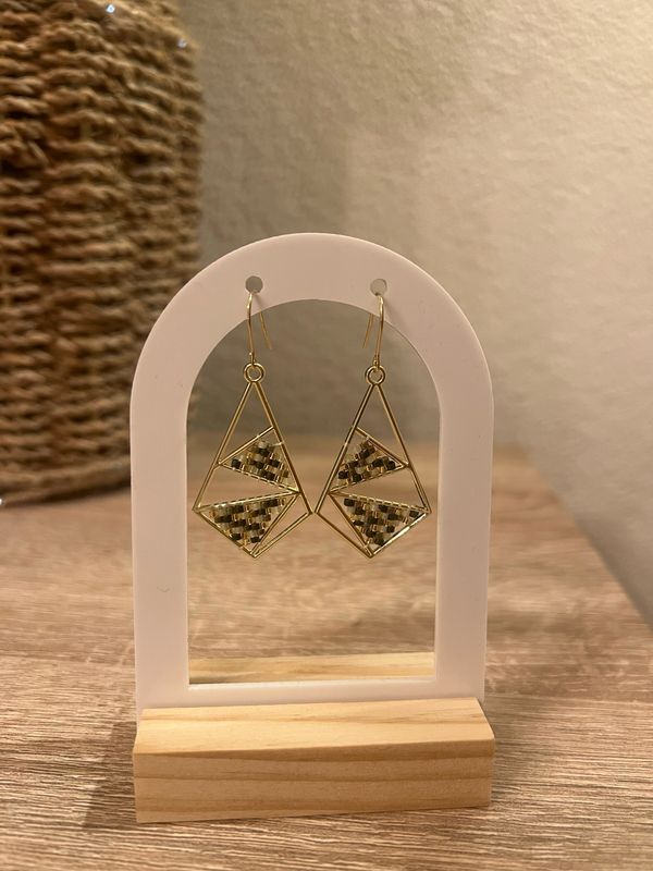 Boucle d’oreille mélange de vert