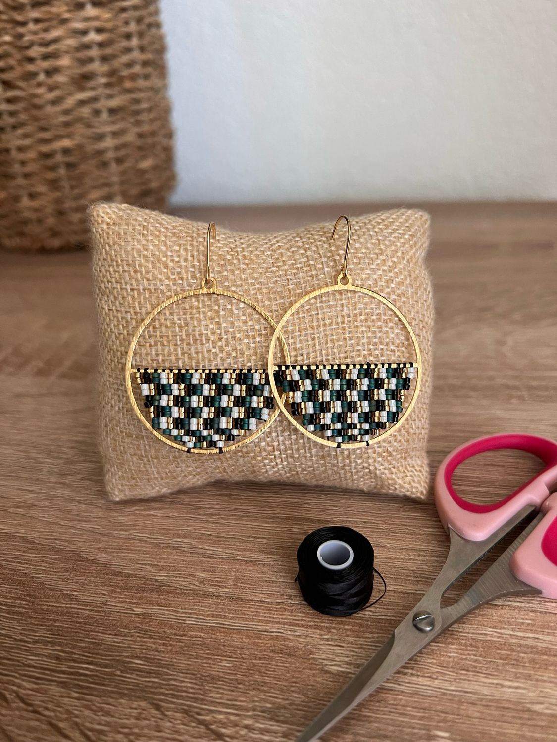 Boucle d’oreille bleu