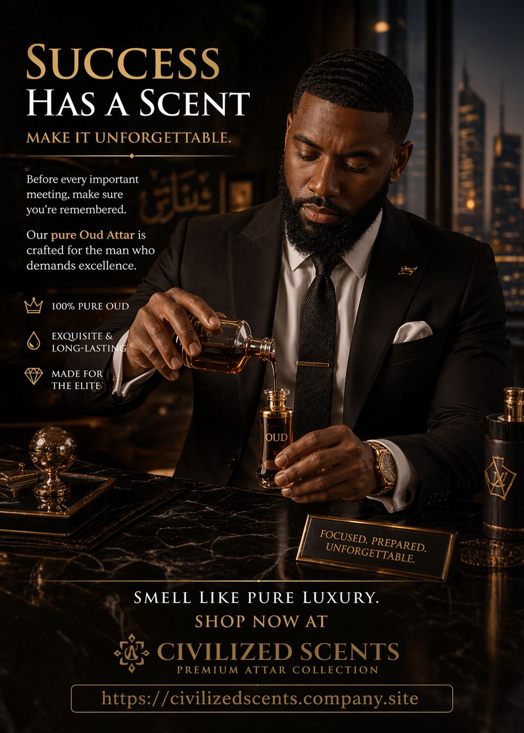 Pure Premium Black Oud  6 ml - 36 ml Bottles