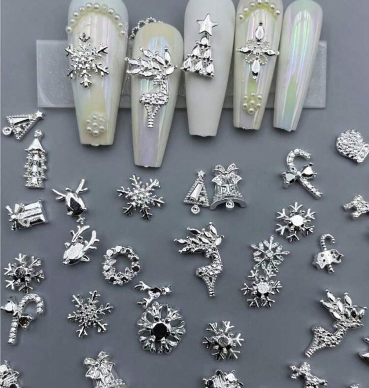 20pc Silver Christmas Charms