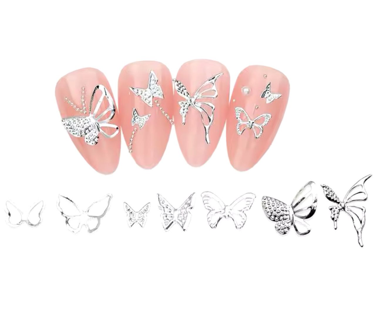 Silver Metal Butterfly Charms