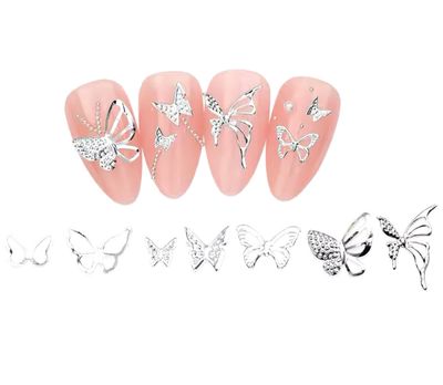 Silver Metal Butterfly Charms