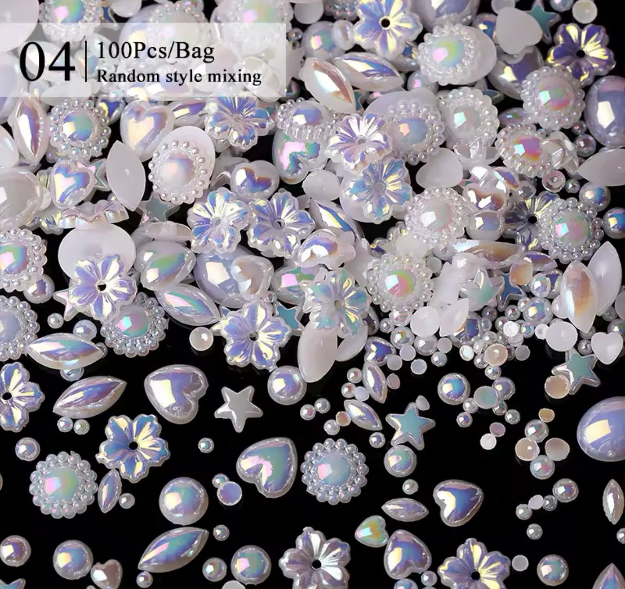 100pcs Pearl Mixed Charms