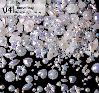 100pcs Pearl Mixed Charms