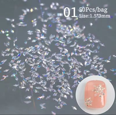 50pcs Rhombus Gems