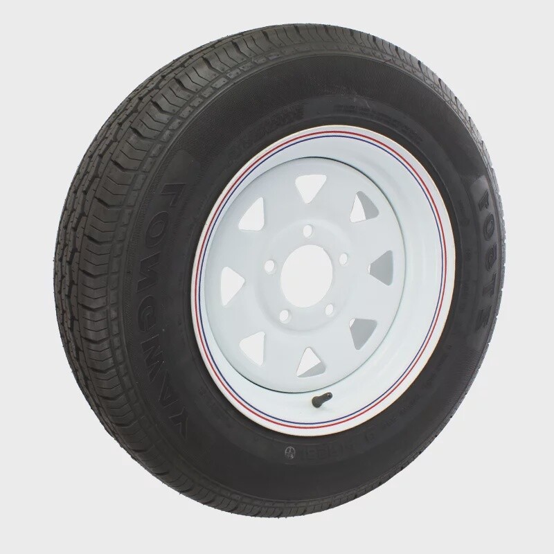 13" White Sunraysia Rim w/ 175 Tyre