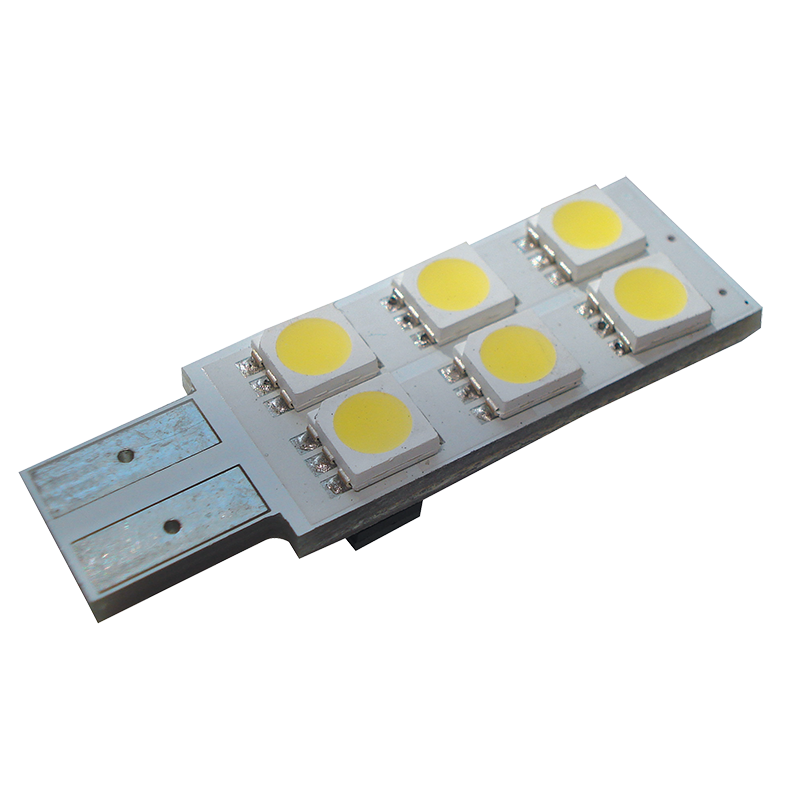 LED T10  - 6 LEDs 12v Cool White