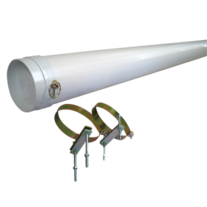 White Pole Carrier with Mount Brackets