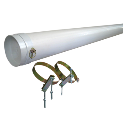 White Pole Carrier with Mount Brackets