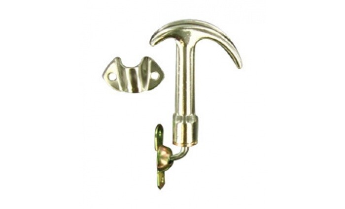 Chrome Bonnet Catch &amp; Clip Bent Base Mount