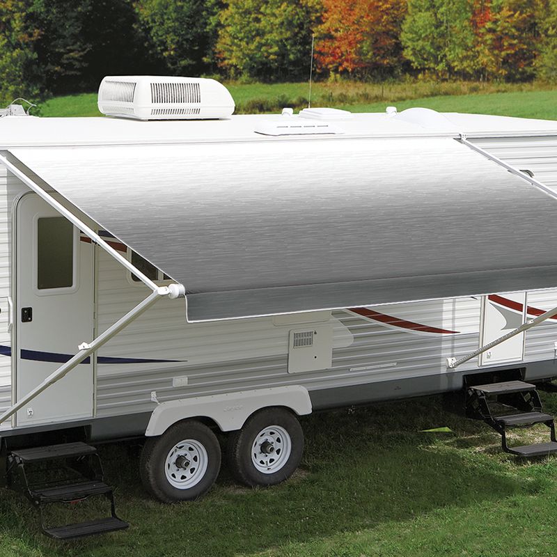 Carefree Silver Shale LED Awning
