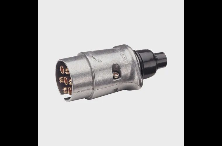 7 Pin Large Round Metal Trailer Plug