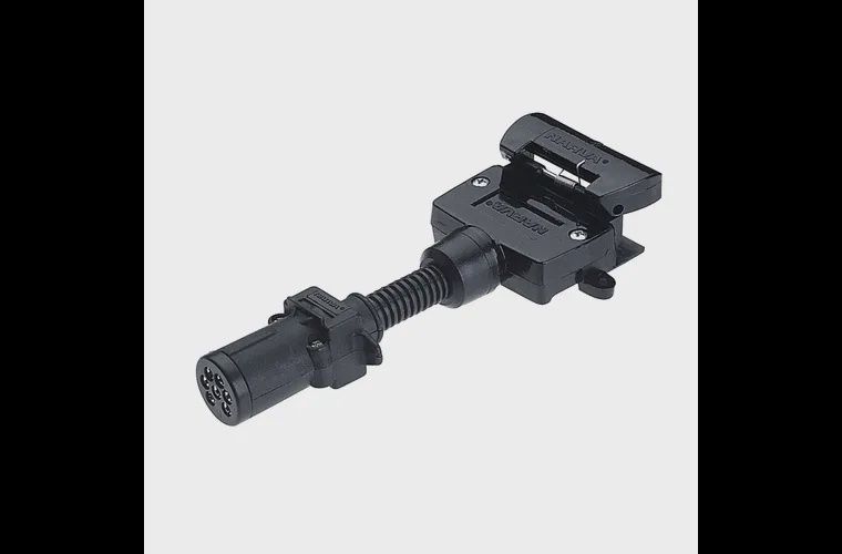 6 Pin Small Round Socket on Car to 7 Pin Flat Plug on Trailer