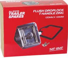 Flush Droplock T Handle Zinc 120 mm x 120 mm