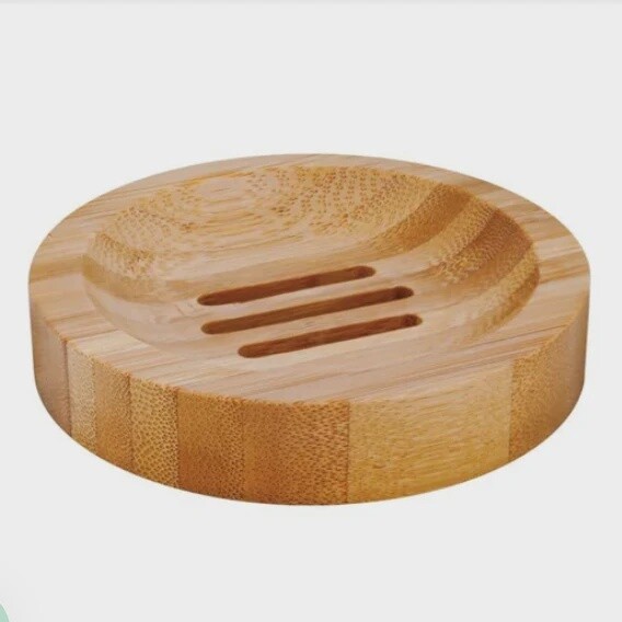 Bamboo soap dish round