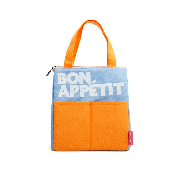 lunchbag oranje lichtblauw
