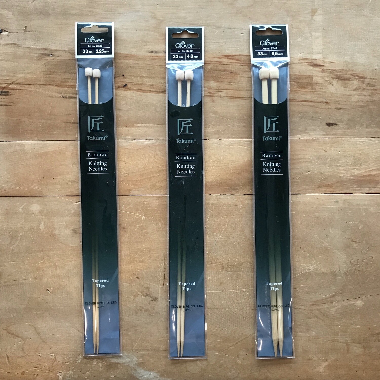 Clover Takumi 33cm+ Tapered Bamboo Knitting Needles