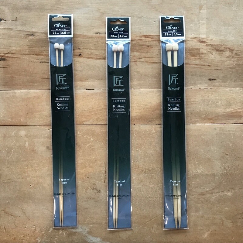 Clover Takumi 33cm+ Tapered Bamboo Knitting Needles