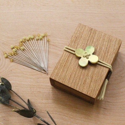 Cohana Glass Pins in Cherry-Wood Box