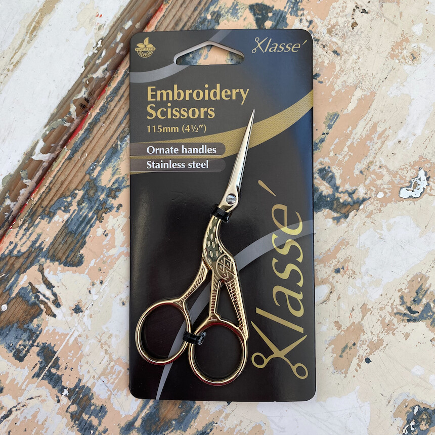 Klasse Embroidery Scissors - 4.5&quot;/115mm Stork handle