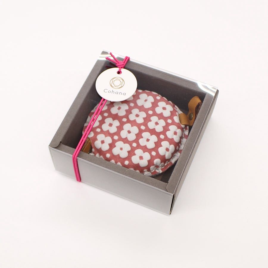 Cohana Tape measure retractable - leather case, Colour: Pink