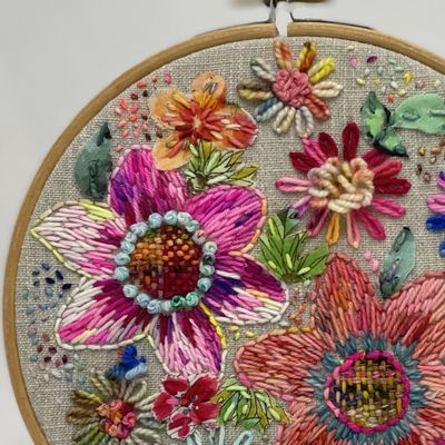 Fabric Flowers &amp; Stitches - Pauline Franklyn Workshop