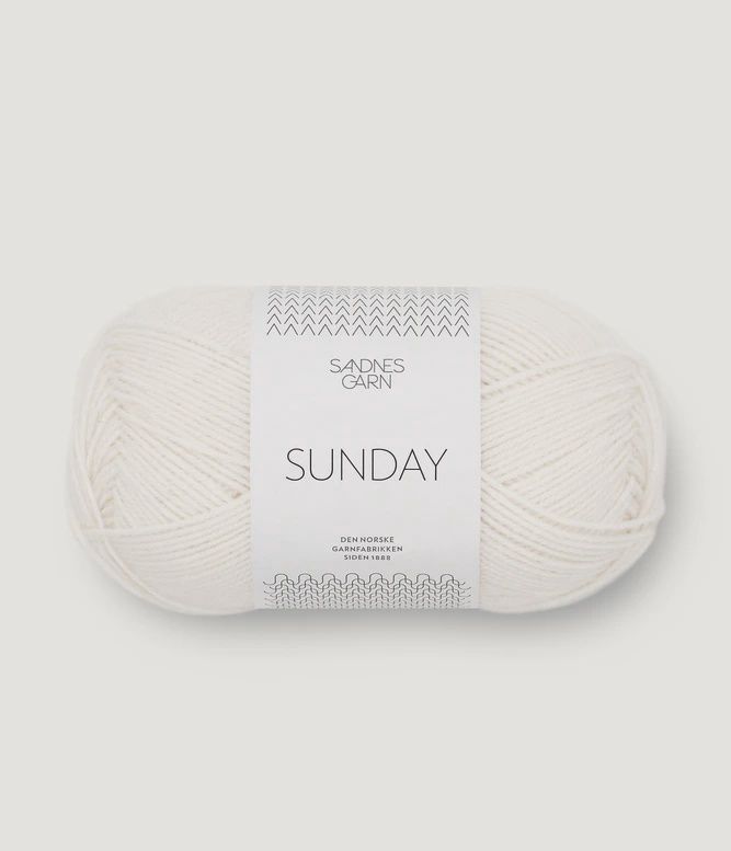 Sandnes Garn Sunday, Colour: Optic White 1001, Weight: 50g