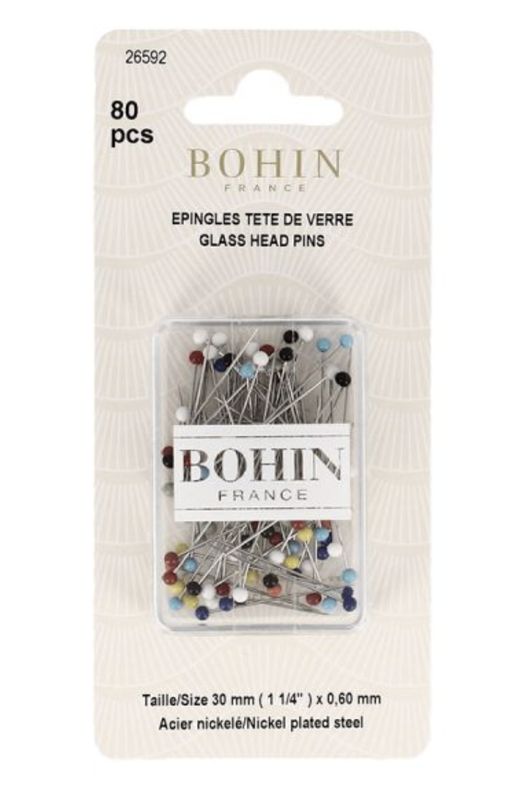 Bohin Glass Head Pins (80)