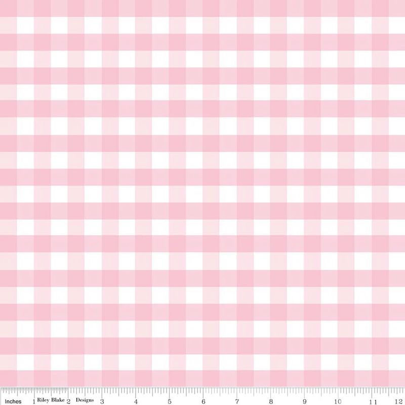 Double Gauze - Gingham - Pink - 25cm