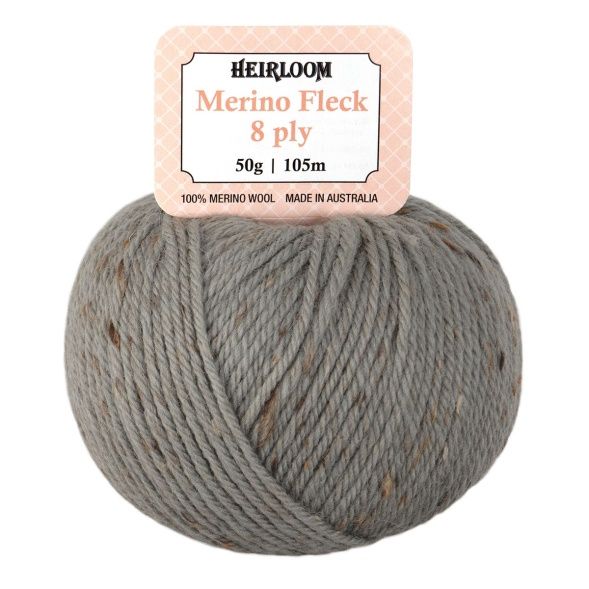 Heirloom Merino Fleck 8 Ply, Colour: Silver 6547