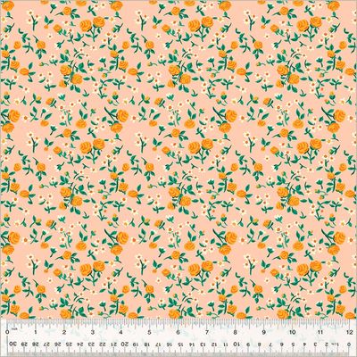 Heather Ross - By Hand - Mousy Floral Blush - 25cm