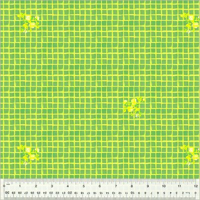 Heather Ross - By Hand - Green Windowpane - 25cm