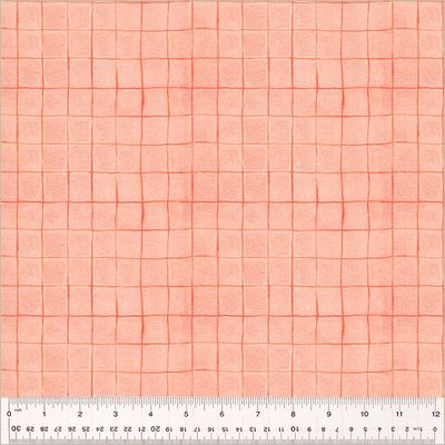 Heather Ross - By Hand - Drawn Plaid Salmon - 25cm