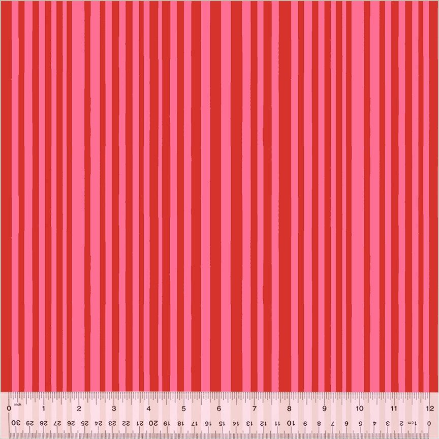 Kaleidoscope by Annabel Wrigley - Mini Stripe Capsicum/Perfect Pink - 25cm