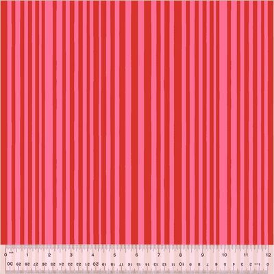 Kaleidoscope by Annabel Wrigley - Mini Stripe Capsicum/Perfect Pink - 25cm