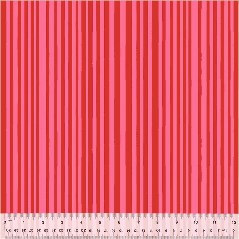 Kaleidoscope by Annabel Wrigley - Mini Stripe Capsicum/Perfect Pink - 25cm