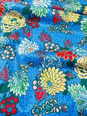 Liberty Tana Lawn - Meandering Chrysanthemums Blue - 25cm