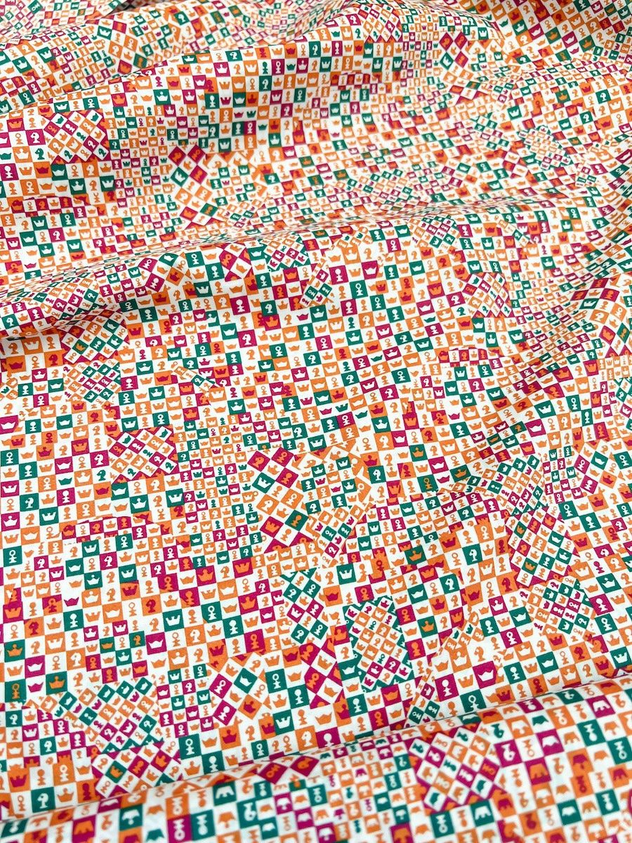 Liberty Tana Lawn - Checkmate Orange - 25cm