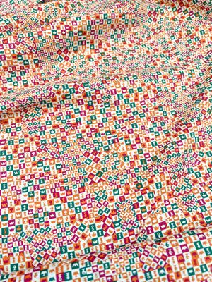 Liberty Tana Lawn - Checkmate Orange - 25cm